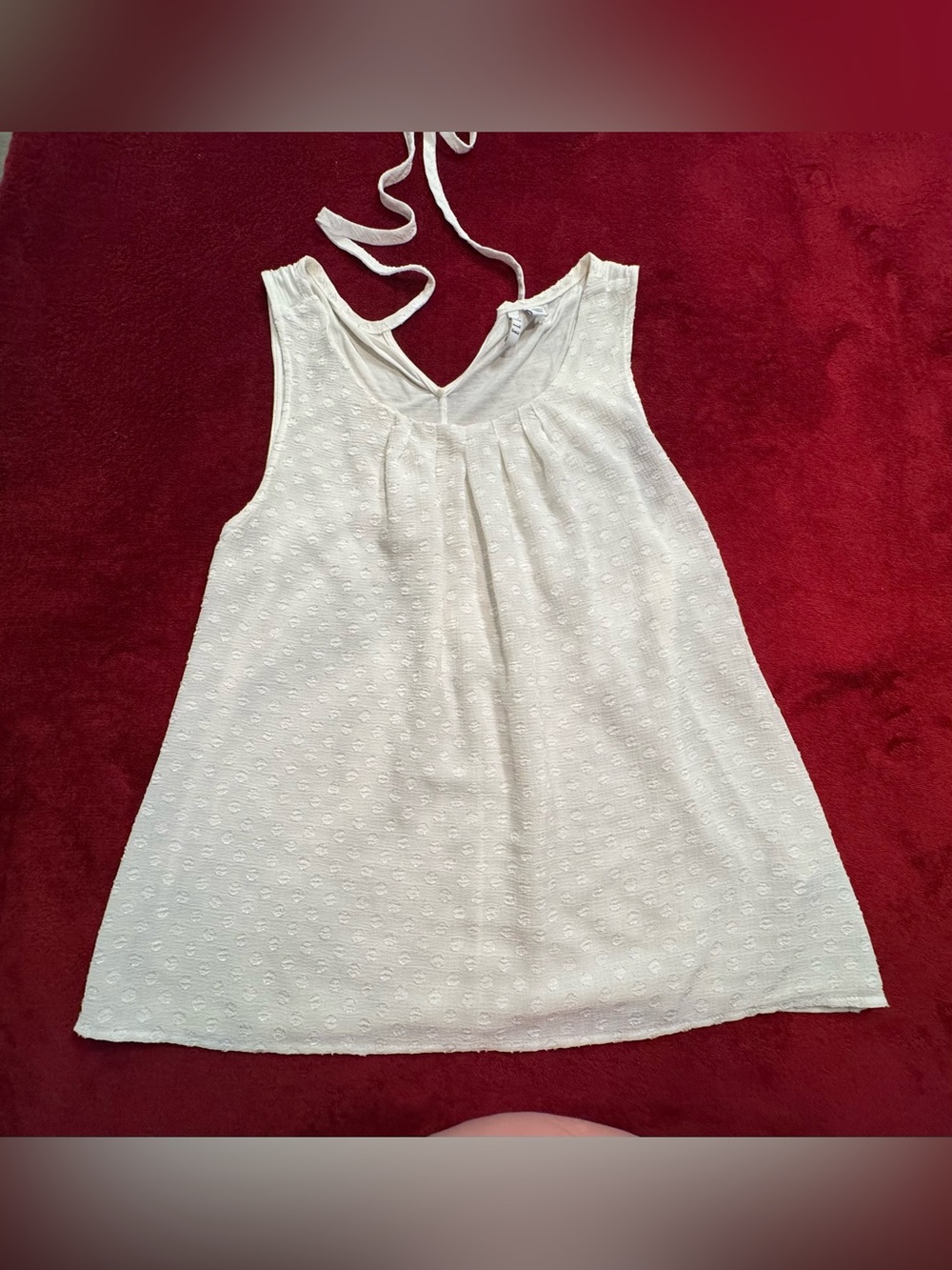 White Eyelet Sleeveless Women's Blouse